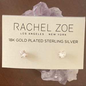 ✨💎RACHEL ZOE Brilliant 18K Gold CZ Studs 💎✨